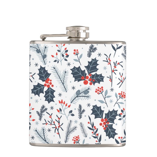 Winter flora hip flask (Front)