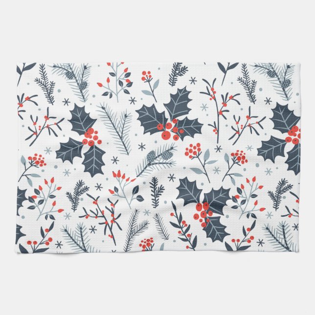 Winter flora kitchen towel (Horizontal)