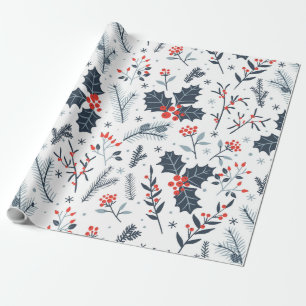 Winter flora wrapping paper