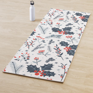 Winter flora yoga mat
