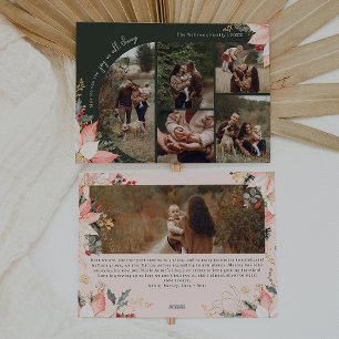 Winter Floral Arch Joy In All Things Six Photo Holiday Card