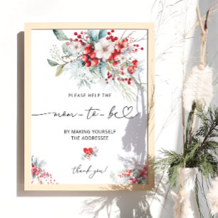 Winter Floral Baby Shower Address an Envelope Poster