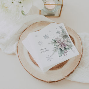 Winter Floral Baby Shower Napkin
