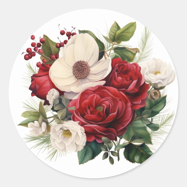 Winter Floral Bouquet Stickers (Devant)