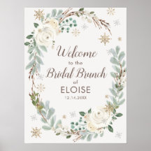 Winter Floral Bridal Brunch Welcome Sign