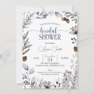 Winter Floral Bridal Shower Invitation