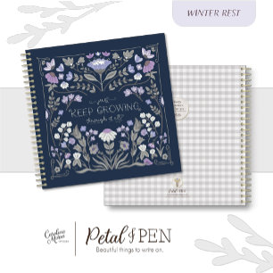 Winter Floral Folk Journal Notebook