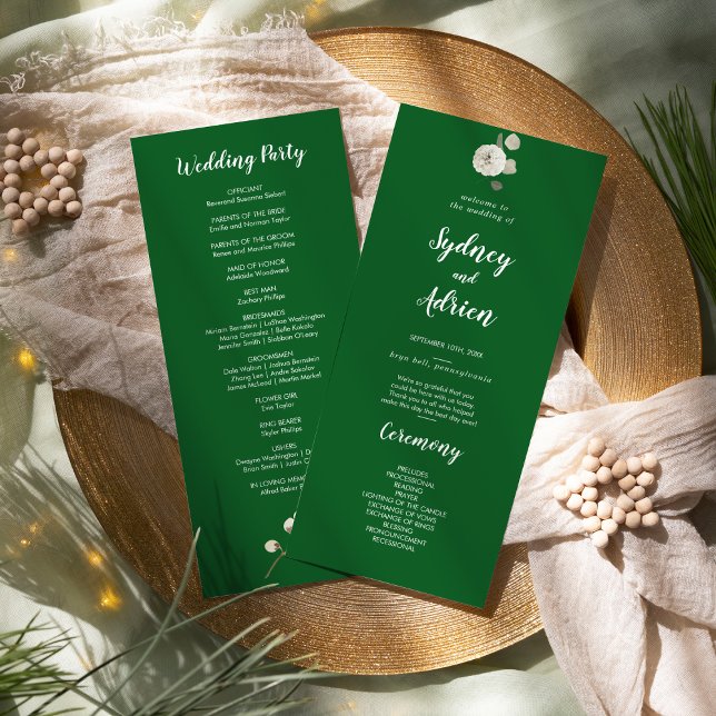 Winter Floral | Green Wedding Program (Creator Uploaded)