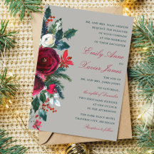 Winter Floral Holiday Christmas December Wedding