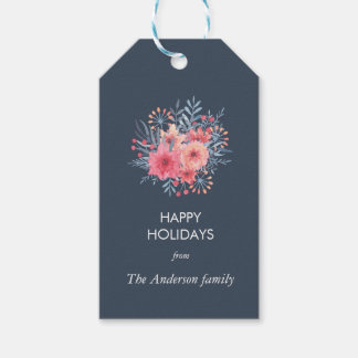 Winter Floral Holiday Gift Tag