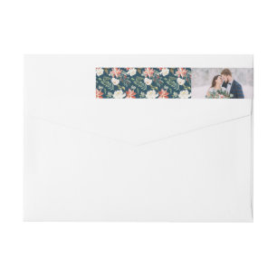 Winter Floral Holiday Photo Wrap Around Label