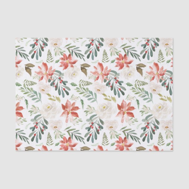 Winter Floral | Holiday Tissue Paper (Front)