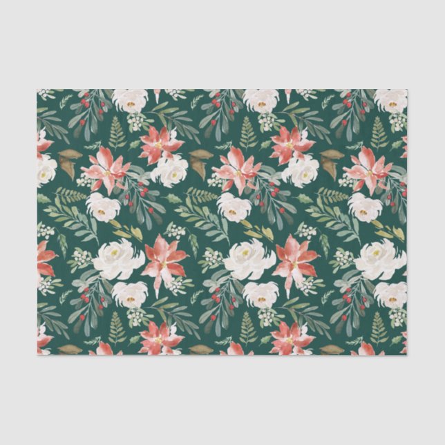 Winter Floral | Holiday Tissue Paper (Front)