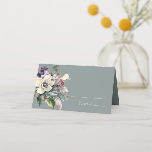 Winter Floral   Holiday Wedding Place Card