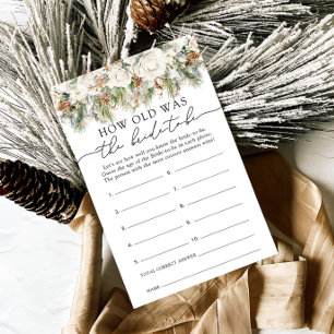 Winter Floral How Old is the Bride to Be Game