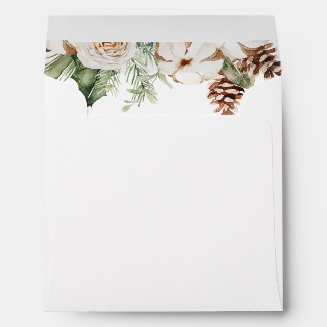 Winter Floral Lined with Return Address Envelope (Back (Bottom))