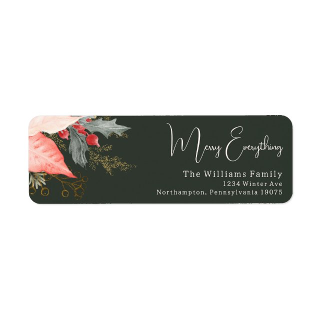Winter Floral Merry Everything Return Address (Front)