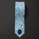 Winter Floral Monogram Tie<br><div class="desc">Embrace the beauty of winter with our Winter Floral Monogram Neck Tie. The winter-inspired floral design is perfect for a cold-weather wedding. Explore our matching socks to complete your wedding attire.</div>