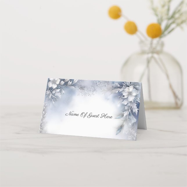 Winter Floral Place Cards (Front)