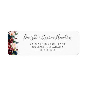 Winter Floral Return Address Label