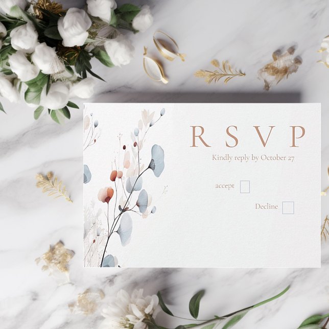  Winter floral  RSVP Card (Creator Uploaded)