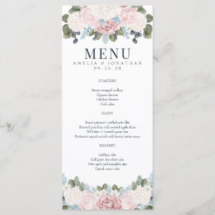 Winter Floral   Rustic Wedding Menu