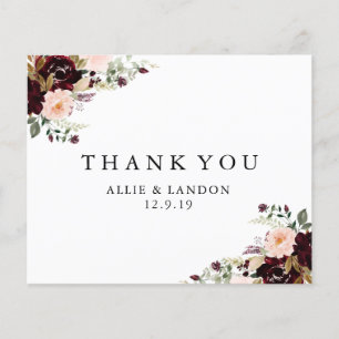 Winter Floral Thank You Card Budget