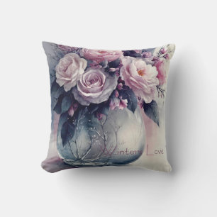 Winter Floral Throw Pillow