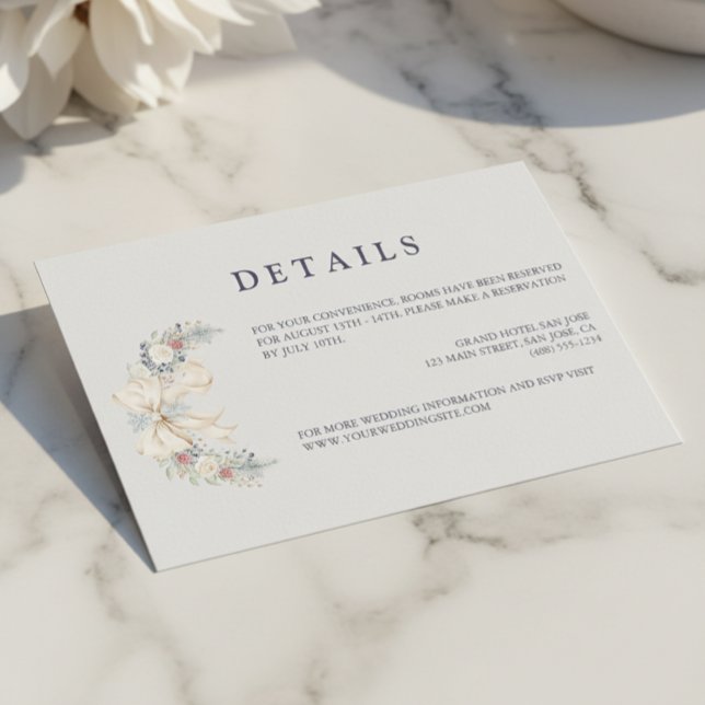 Winter Floral Wedding Details Enclosure Card (Creator Uploaded)