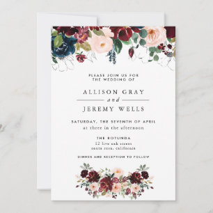 Winter Floral Wedding Invitation