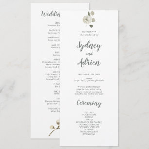 Winter Floral Wedding Program