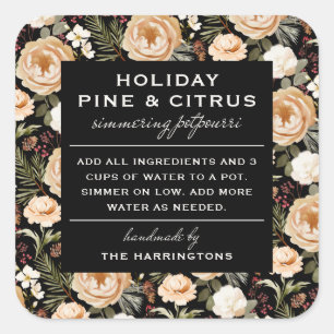 Winter Florals Holiday Simmer Potpourri Kit Square Sticker