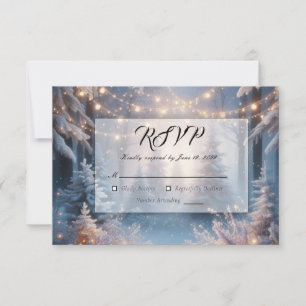 Winter Florals in Frosted Pines Wedding RSVP Card