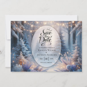 Winter Florals in Frosted Pines Wedding Save The Date