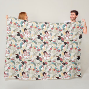 Winter Florals Neutral Fleece Blanket