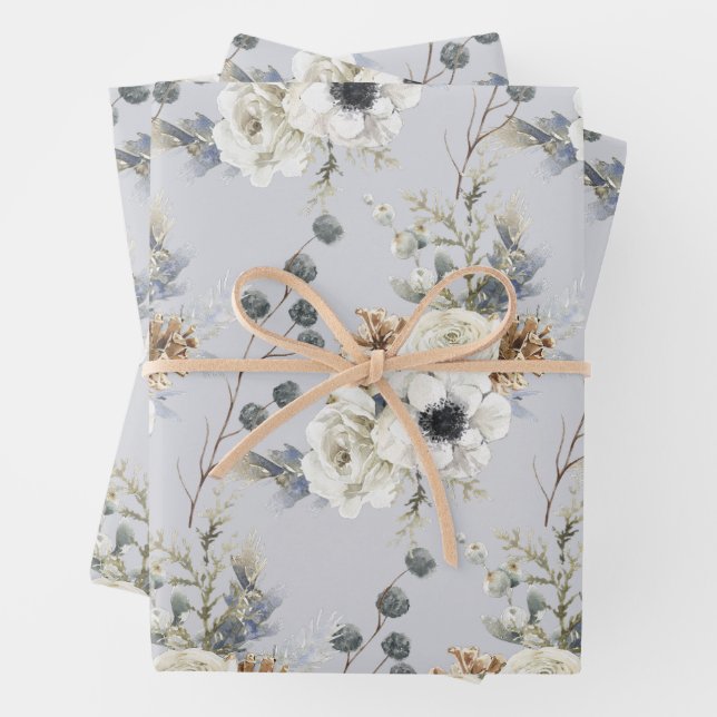 Winter Florals Wrapping paper (In situ)