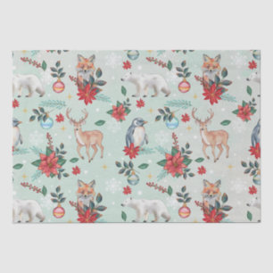 Winter Florest Animals Christmas Pattern Tissue Paper