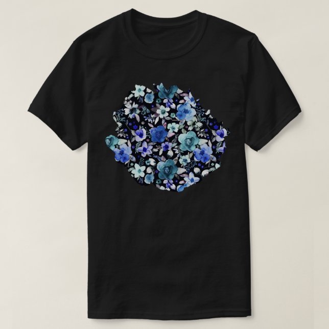WINTER FLOWER BOUQUETS DARK BLUE T-Shirt (Design Front)