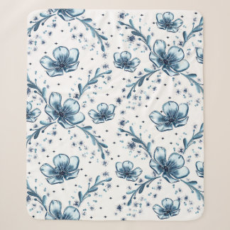 WINTER FLOWERS SHERPA BLANKET