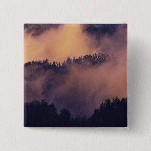 Winter fog in valley at sunset from Morton 2 Inch Square Button