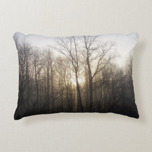 Winter Fog Sunrise Nature Photography Accent Pillow
