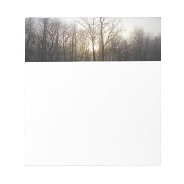 Winter Fog Sunrise Nature Photography Notepad (Front)