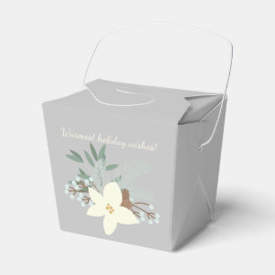 Winter Foliage Chinese Takeout Favour Box