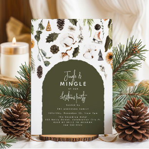 Winter Foliage Christmas Party Invitation