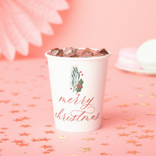 Winter Foliage Holiday Beverage Cups