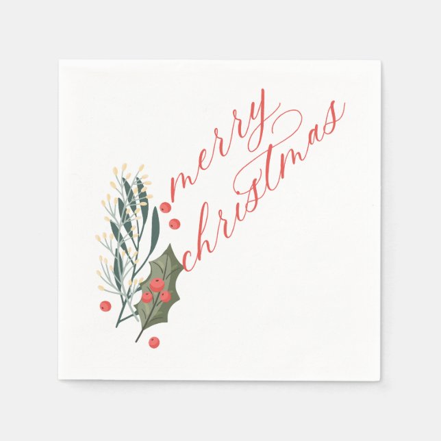 Winter Foliage Holiday Napkins (Front)