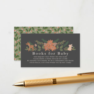Winter Foliage Navy Baby Book Request Enclosure Card
