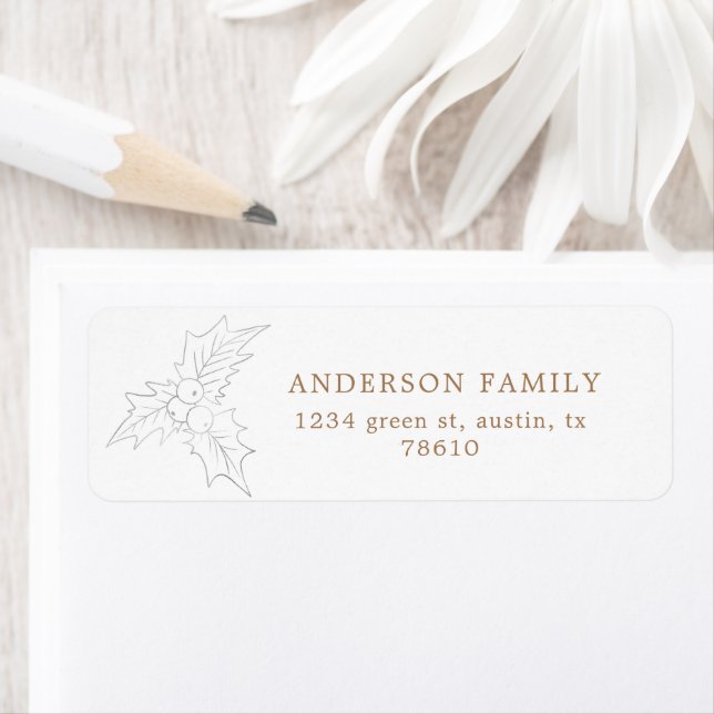 Winter foliage silver and gold return address (Insitu)
