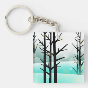 Winter Forest Acrylic Keychain
