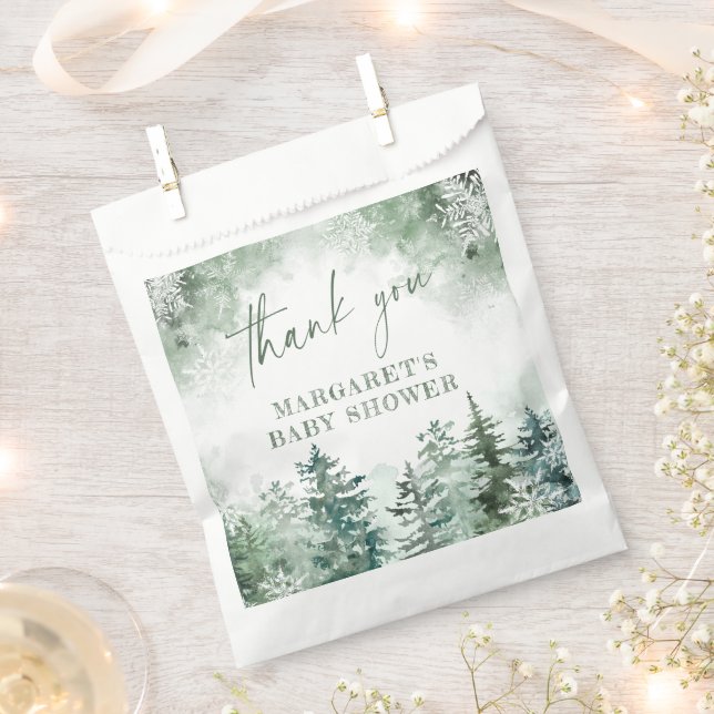 Winter forest baby shower favour bag (Clipped)